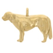 13x20mm 304L Stainless Steel Golden Dog Charm - Gold x1