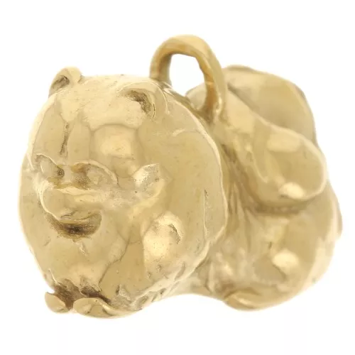 11x15mm Stainless Steel 304L Dog Charm Spitz - Gold x1
