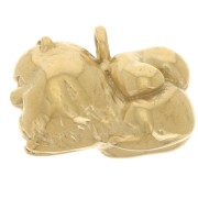 11x15mm Stainless Steel 304L Dog Charm Spitz - Gold x1