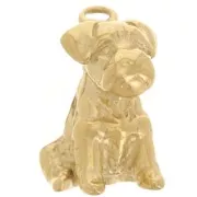 Dog - 17x11mm 304L Stainless Steel Boxer Dog Charm - Gold x1 17x11mm 304L Stainless Steel Boxer Dog Charm - Gold x1