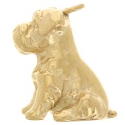 17x11mm 304L Stainless Steel Boxer Dog Charm - Gold x1