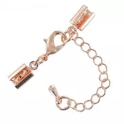 Lace holder clasp 4mm  rose gold tone x1