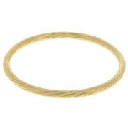 64.5mm 304L stainless steelRibbed twisted bangle bracelet - Gold x1