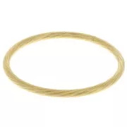 64.5mm 304L stainless steelRibbed twisted bangle bracelet - Gold x1
