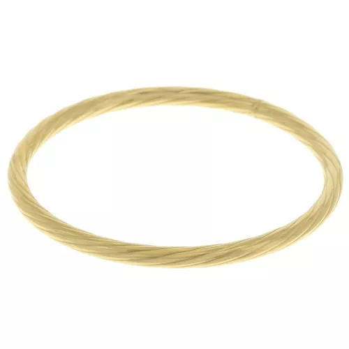 64.5mm 304L stainless steelRibbed twisted bangle bracelet - Gold x1
