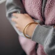 65mm 304L stainless steel jonc bracelet - gold x1