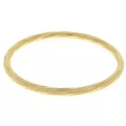 65mm 304L stainless steel twisted worked bead bracelet - gold x1