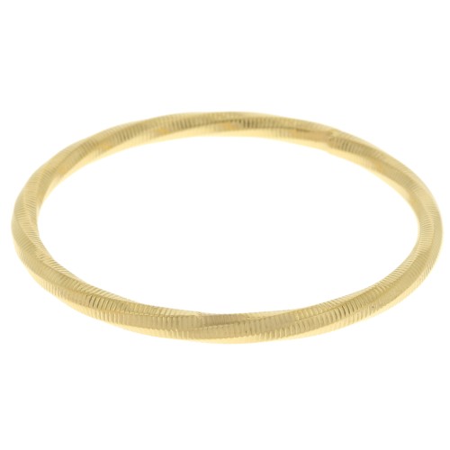 65mm 304L stainless steel twisted worked bead bracelet - gold x1