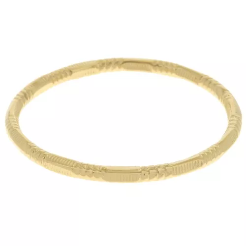65mm Stainless steel 304L Striped and beaded effect vintage bangle - Gold x1