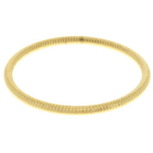 65mm 304L Stainless Steel Ribbed Bangle - Gold x1