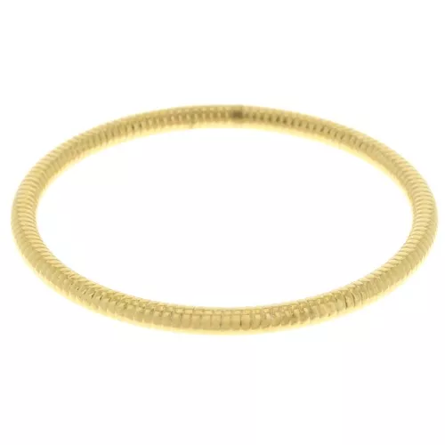 65mm 304L Stainless Steel Ribbed Bangle - Gold x1