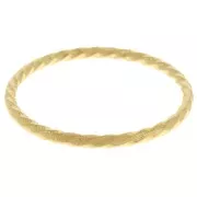64mm 304L stainless steel wave-effect ribbed bangle - gold x1