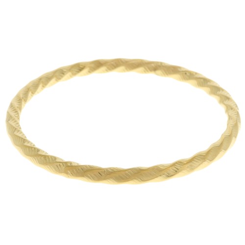 64mm 304L stainless steel wave-effect ribbed bangle - gold x1