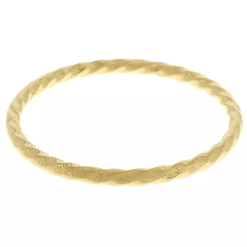 64mm 304L stainless steel wave-effect ribbed bangle - gold x1