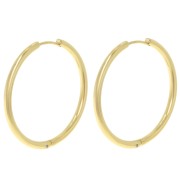 35mm 304L stainless steel round hoop earrings - 2.5mm wire - gold x2|raw }}