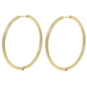 40mm round hoop - 2.5mm wire - 304L gold-plated stainless steel - Gold x2
