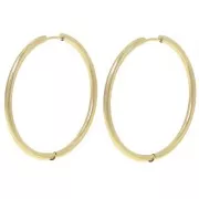 40mm round hoop - 2.5mm wire - 304L gold-plated stainless steel - Gold x2