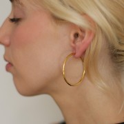 40mm round hoop - 2.5mm wire - 304L gold-plated stainless steel x2