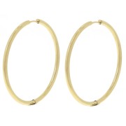 45mm round hoop - 2.5mm wire - 304L gold-plated stainless steel - Gold x2