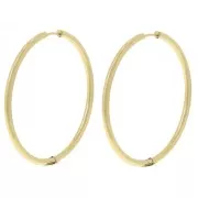 45mm round hoop - 2.5mm wire - 304L gold-plated stainless steel - Gold x2