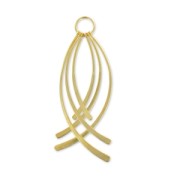 78 mm Curved Charm Pendant - Satin-Finish Fine gold plated x1