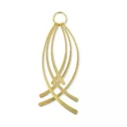 78 mm Curved Charm Pendant - Satin-Finish Fine gold plated x1