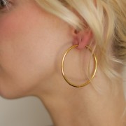 45mm round hoop - 2.5mm wire - 304L gold-plated stainless steel x2