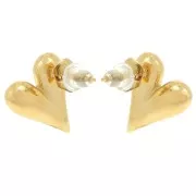 14x12mm 304L stainless steel Heart earrings - Gold x2