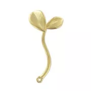 Spacer leaves 23 mm satin fine Gold plated x1