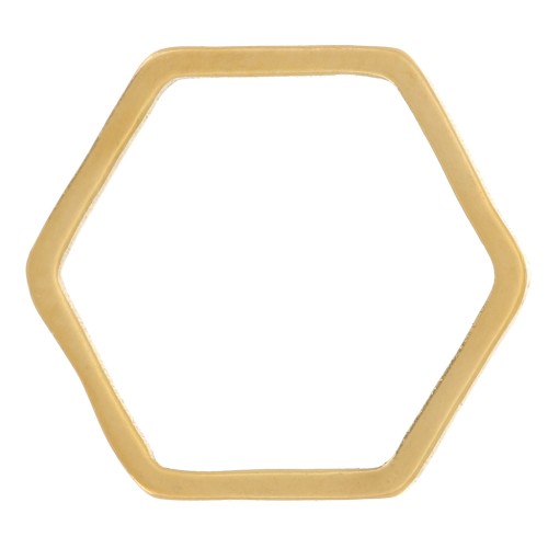 Mounting and weaving rings hexagon 12x13 mm - Stainless steel 304L Gold x10