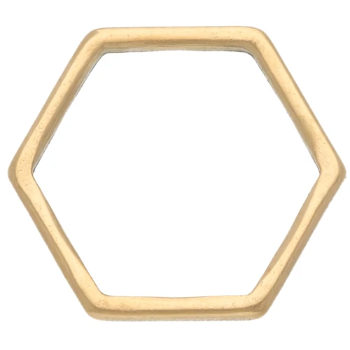 Mounting and weaving rings hexagon 12x13 mm - Stainless steel 304L Gold x10