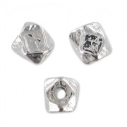 Faceted bead 3 mm rhodium tone HQ x1