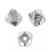 Faceted bead 3 mm rhodium tone HQ x1