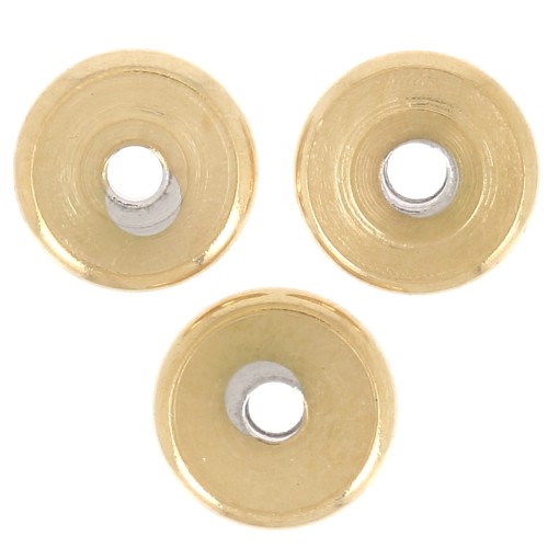 5x1mm Stainless steel 304L Rondelle beads Heishi - flat disc - Gold x10