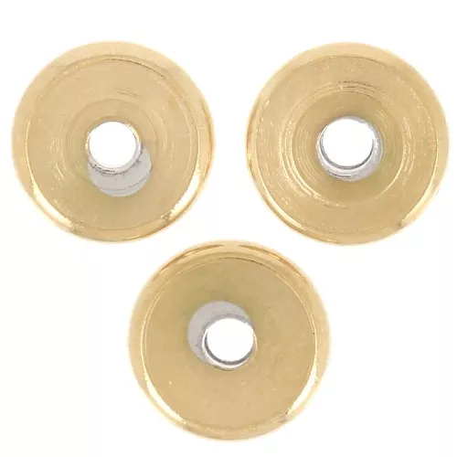 5x1mm Stainless steel 304L Rondelle beads Heishi - flat disc - Gold x10