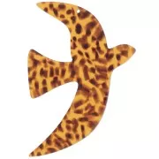 Brown - 49x36mm Acetate bird pendant by Perles & Co - Terrazzo Brown - Black x1 49x36mm Acetate bird pendant by Perles & Co - Terrazzo Brown - Black x1