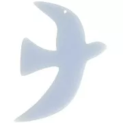 Blue - 49x36mm Translucent acrylic bird pendant by Perles & Co - Glacier blue x1 49x36mm Translucent acrylic bird pendant by Perles & Co - Glacier blue x1