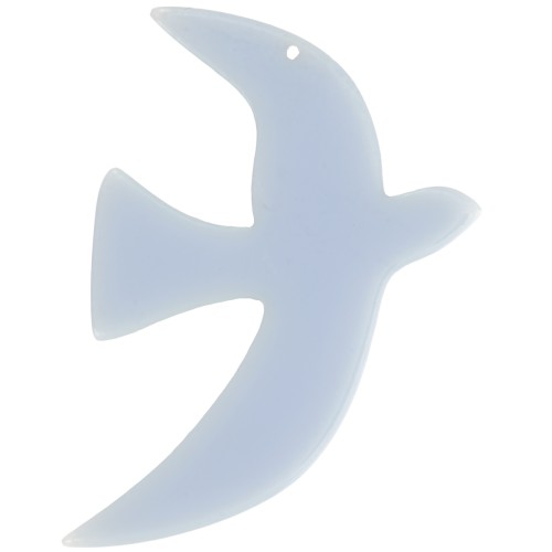 49x36mm Translucent acrylic bird pendant by Perles & Co - Glacier blue x1