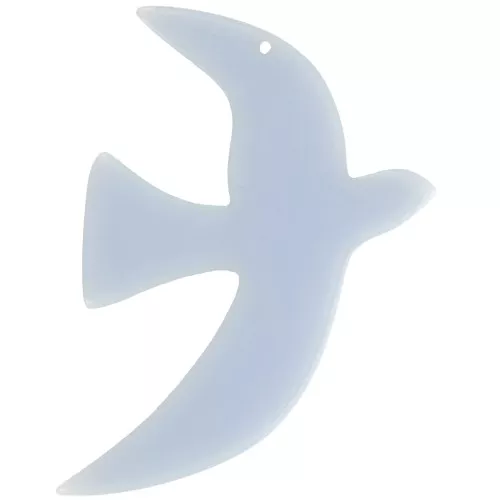 49x36mm Translucent acrylic bird pendant by Perles & Co - Glacier blue x1
