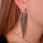 Pendant serpentine chain 80 mm rhodium HQ x1