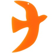 49x36mm Translucent acetate bird pendant by Perles & Co - Orange x1|raw }}