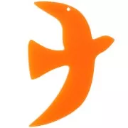 Orange - 49x36mm Translucent acetate bird pendant by Perles & Co - Orange x1 49x36mm Translucent acetate bird pendant by Perles & Co - Orange x1