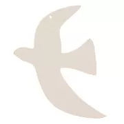 49x36mm Translucent acetate bird pendant by Perles & Co - Orange x1