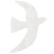 49x36mm Acrylic bird pendant by Perles& Co - Pearlescent white x1|raw }}