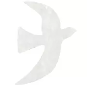 49x36mm Acrylic bird pendant by Perles& Co - Pearlescent white x1