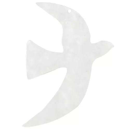49x36mm Acrylic bird pendant by Perles& Co - Pearlescent white x1