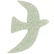 Pendentif oiseau en acrylique 49x36 mm exclu Perles&Co - Pailleté vert mousse x1