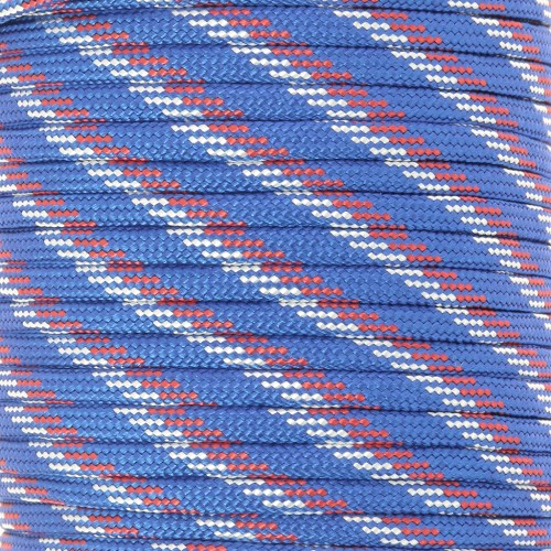 4mm Paracord flat parachute cord - Blue - White - Red x1m