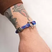 4mm Paracord flat parachute cord - Blue - White - Red x1m