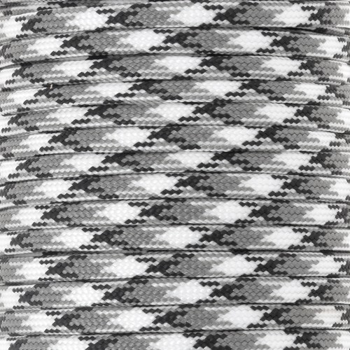 4mm Paracord flat parachute cord - Black - Grey - White x1m
